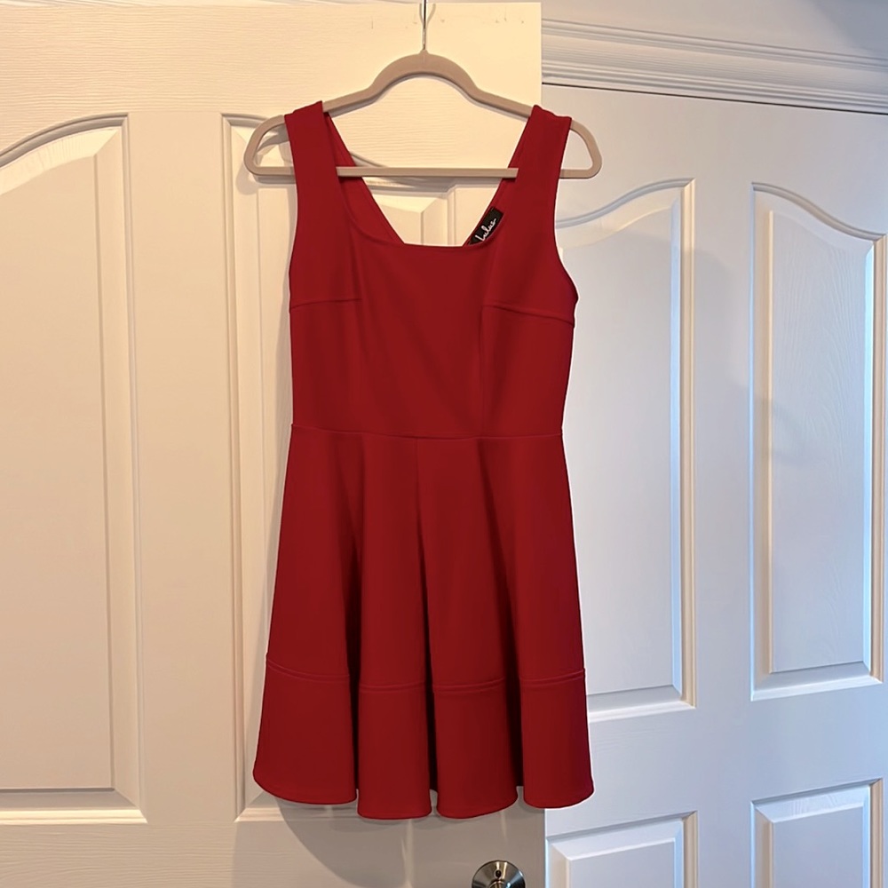 Red skater dress